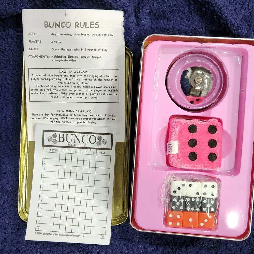 Bunco Deluxe dice game in tin